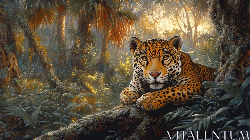 Serene Jungle Leopard AI Image