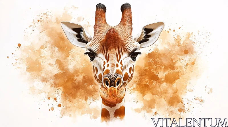 Giraffe in Abstract Art AI Image