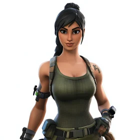 Female Character in Tank Top Art