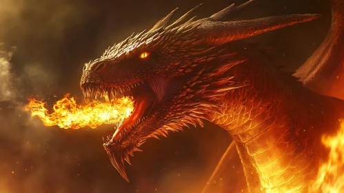 Dragon Breathing Fire Art