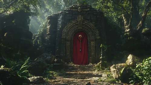 Secret Temple Entrance in Forest