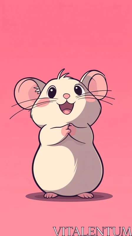 Cute Mouse with Large Eyes AI Image