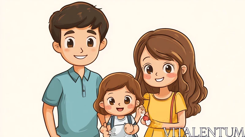 AI ART Wholesome Family Cartoon Art Print