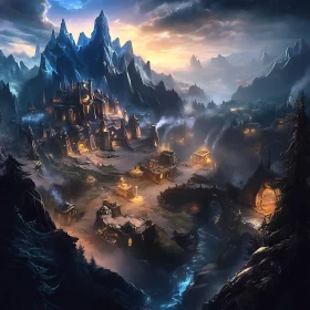 Mountain Fortress: A Fantasy Cityscape