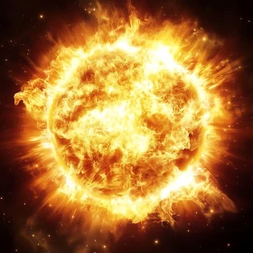 Blazing Fireball Emitting Radiance