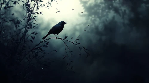 Mystic Bird on Branch