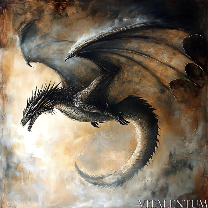 AI ART Fantasy Dragon in Flight Artwork