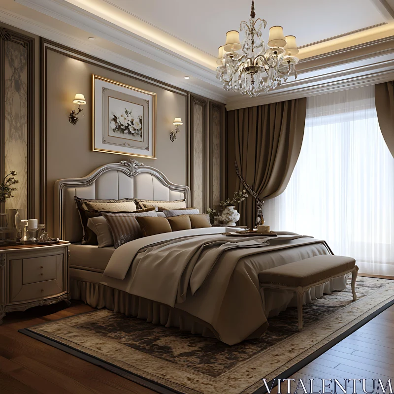 Opulent Bedroom Decor with Classic Touches AI Image