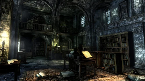 Old Library with Books