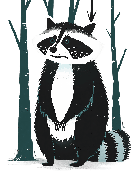 POD Design Playful Raccoon Art for Apparel