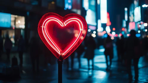 Love in the City: A Neon Heart's Glow