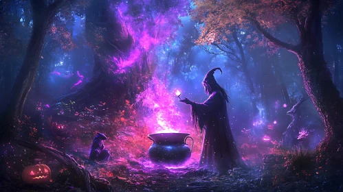 Magical Cauldron in the Woods