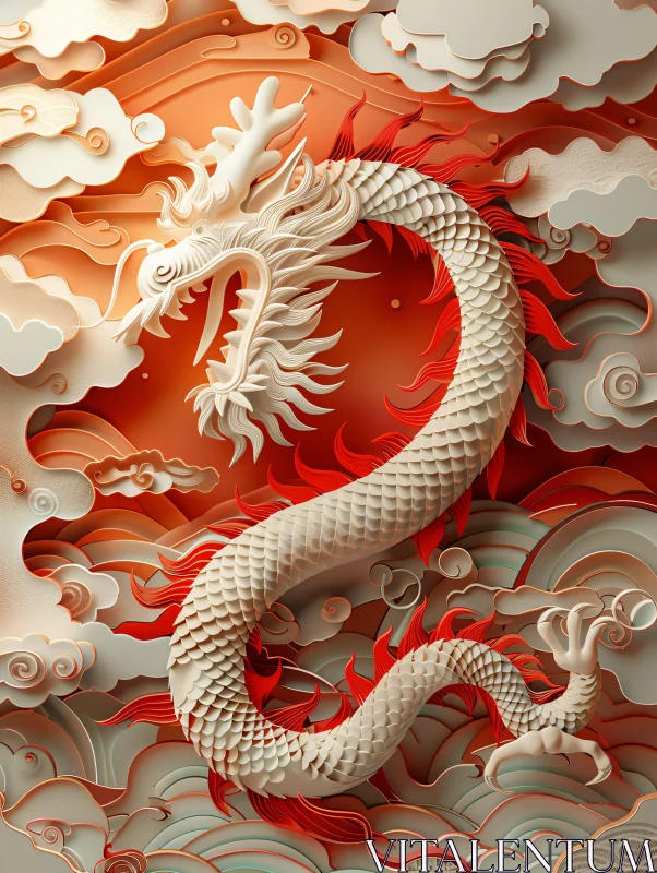 AI ART Stylized Dragon with Clouds