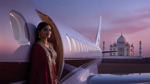 Woman by Private Jet in India