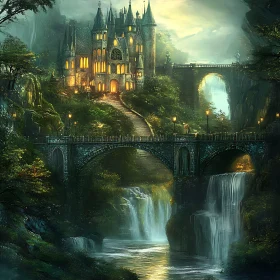 Fantasy Castle and Stone Bridges