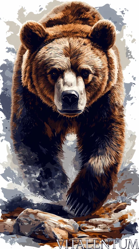 Dynamic Bear Illustration AI Image