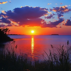 Peaceful Sunset Over Still Waters