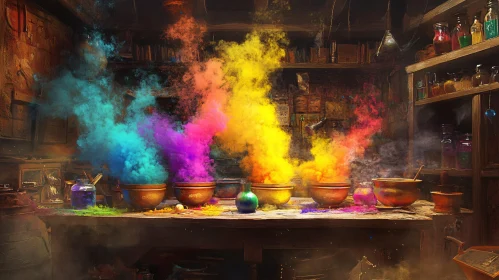 Alchemist's Rainbow: A Magical Potion Scene