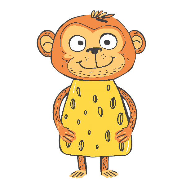 POD Design Playful Monkey Illustration