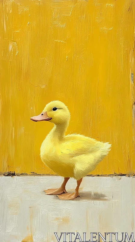 Charming Duckling in Yellow AI Image