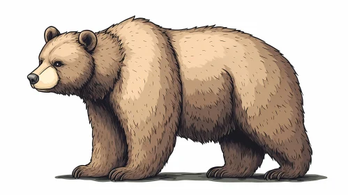 Artistic Brown Bear Illustration