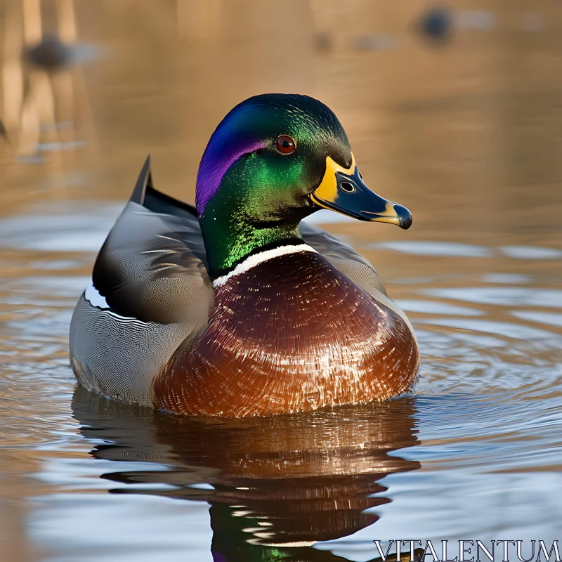 Floating Duck Portrait AI Image