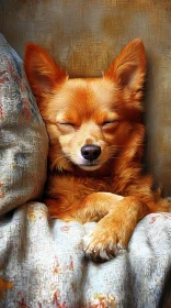 Serene Dog Sleeping by Blanket