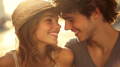 Young Couple in Love Smiling