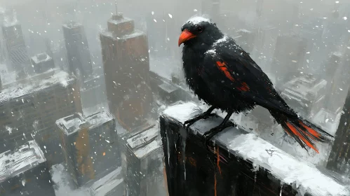 Snowy City Bird Perch