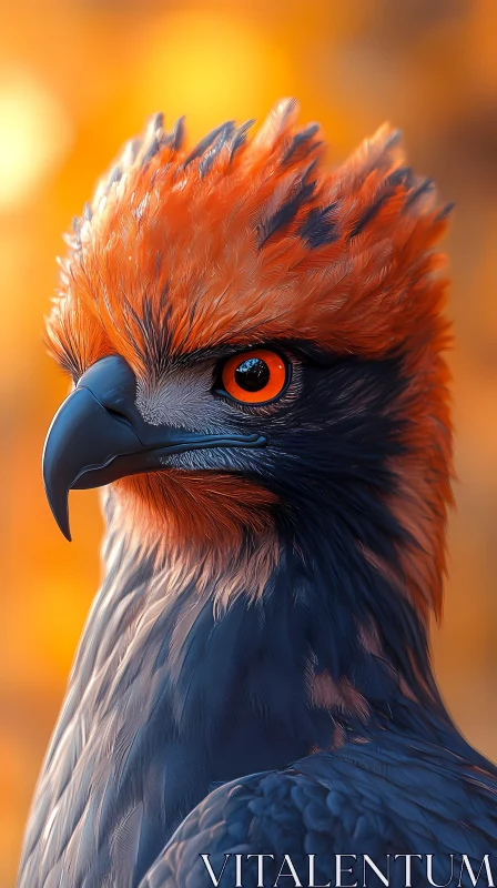 AI ART Vivid Bird Profile with Warm Tones