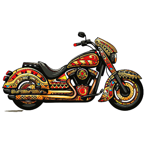 Eye-Catching Motorcycle Illustration for T-Shirt and POD POD Design