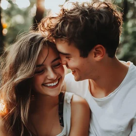 Romantic Moment: Young Couple in Love