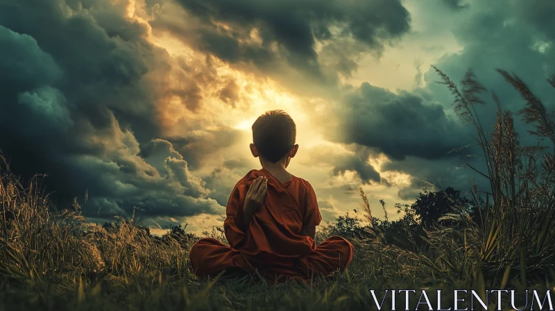 Child's Meditation Journey AI Image