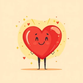 Cartoon Heart with a Smile
