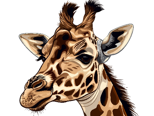 POD Design Giraffe Head Vector Illustration for T-Shirt and Product Design