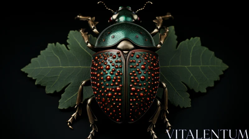 Granular Spot Beetle on Dark Background - An Organic Sculpting Masterpiece AI Image