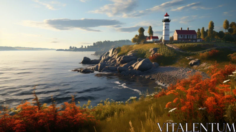 Serene Lighthouse Landscape in Unreal Engine Style AI Image