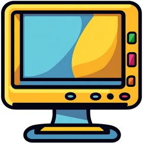 Playful Monitor Drawing with Bold Colors