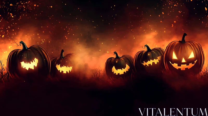 Mystical Halloween Pumpkin Artwork AI Image