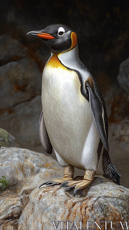 Penguin in Natural Habitat AI Image