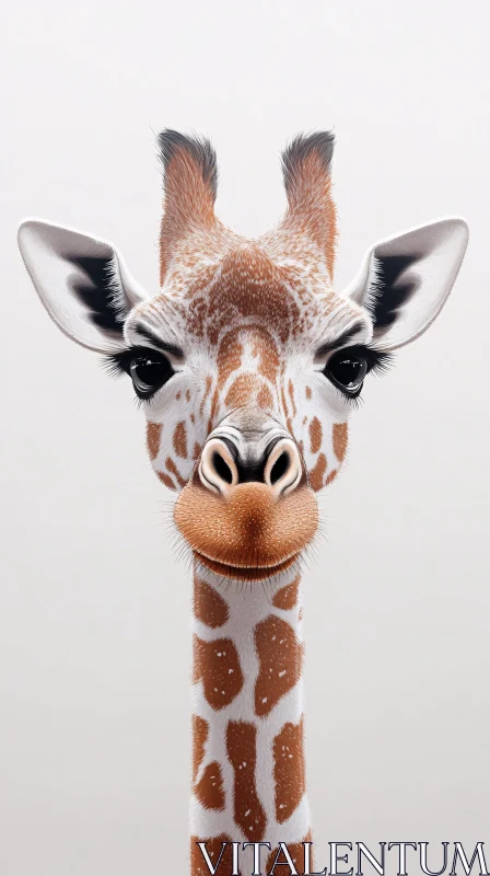 Wildlife Giraffe Portrait AI Image