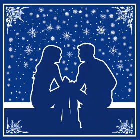 Snowflake Serenade: A Couple's Winter Scene