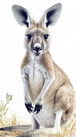 Realistic Kangaroo Art