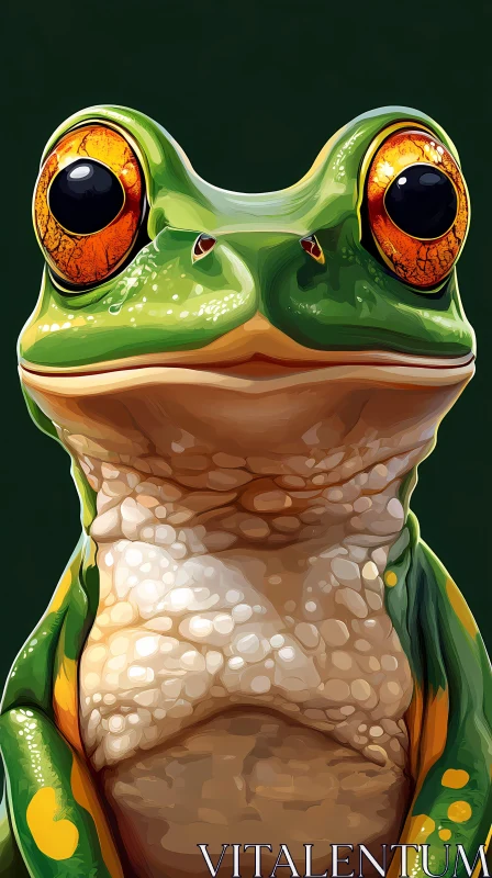 Vivid Frog Portrait AI Image