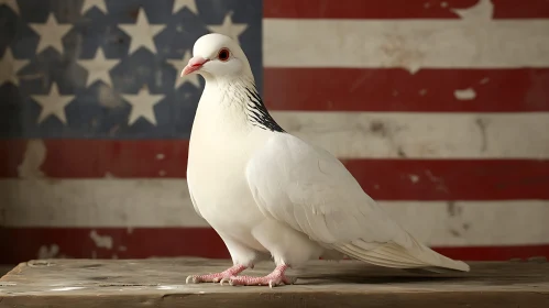 Patriotic Dove Against USA Flag