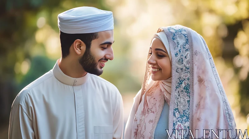 Portrait of a Muslim Couple AI Image