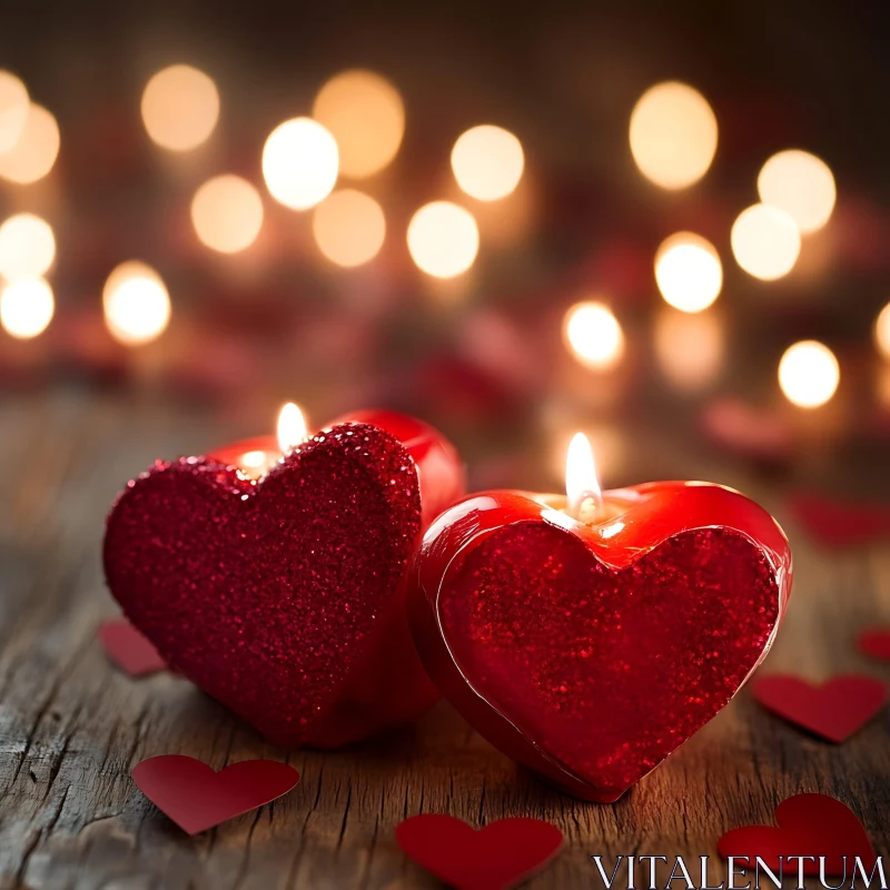 Heart Candles Ambiance AI Image