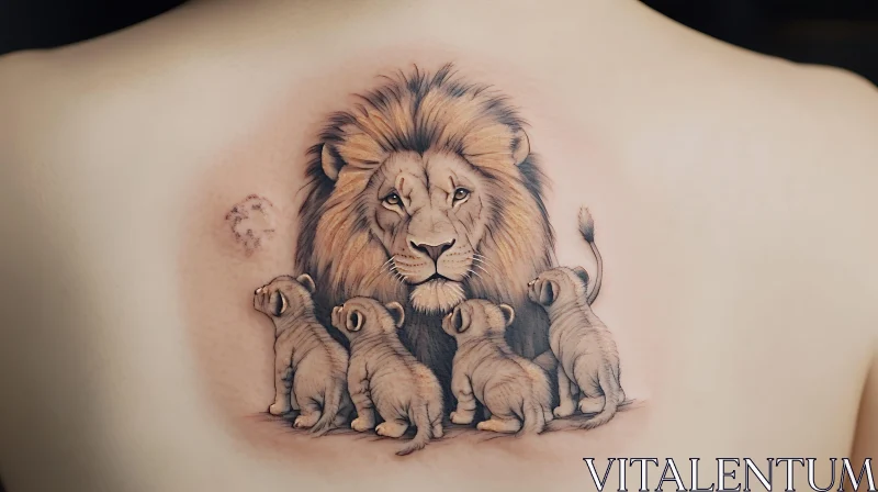 AI ART Protective Lion Tattoo