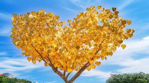 Heart-Shaped Tree with Golden Leaves