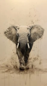 Monochrome Elephant Artwork